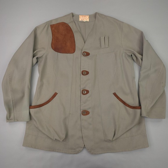 Vintage Gun Club Bob Allen Coat Mens 46 Beige Canvas Hunting Shooting Jacket